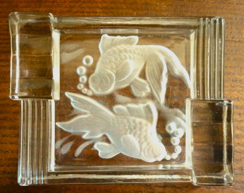 Cendrier art deco - cendrier, verre