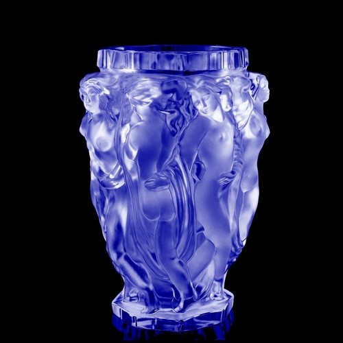 Vaso baccanti vetro blu art - vaso,