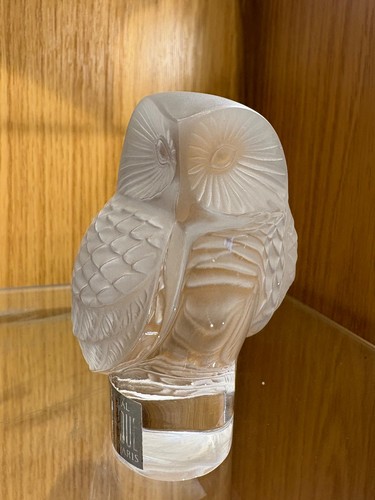 Fermacarte lalique chouette - fermacarte, "chouette"