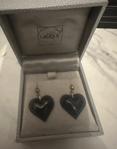 Orecchini goccia cuore nero